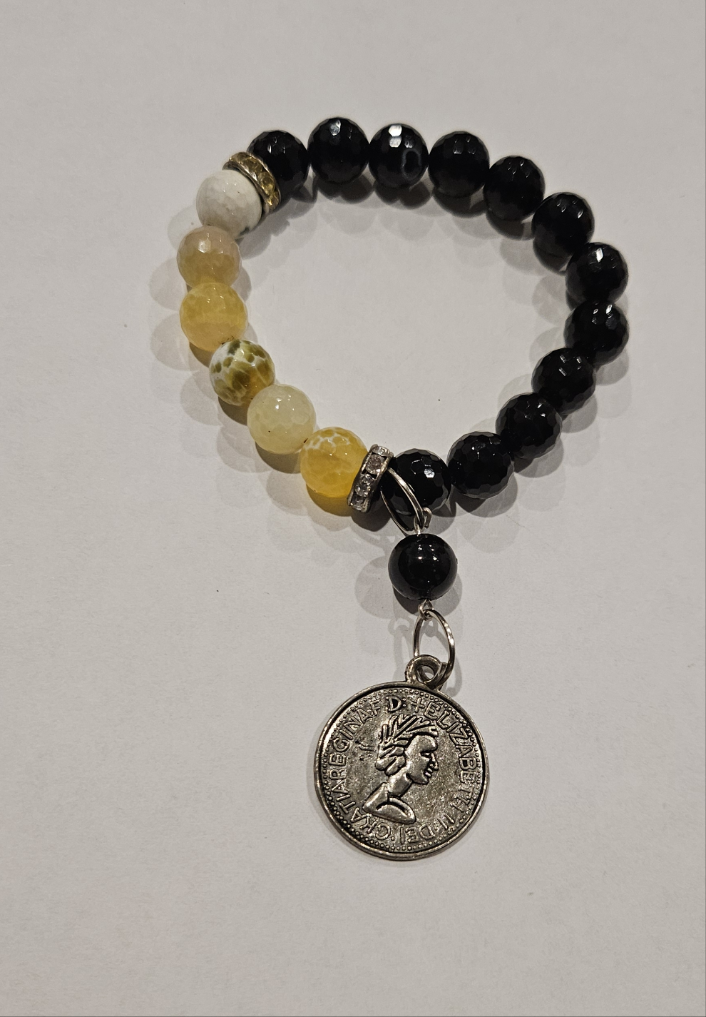 Bead Bracelet - Black & Yellow