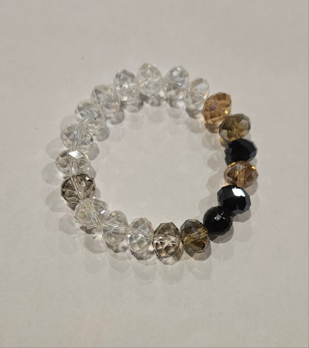 Bead Bracelet - Clear & Black