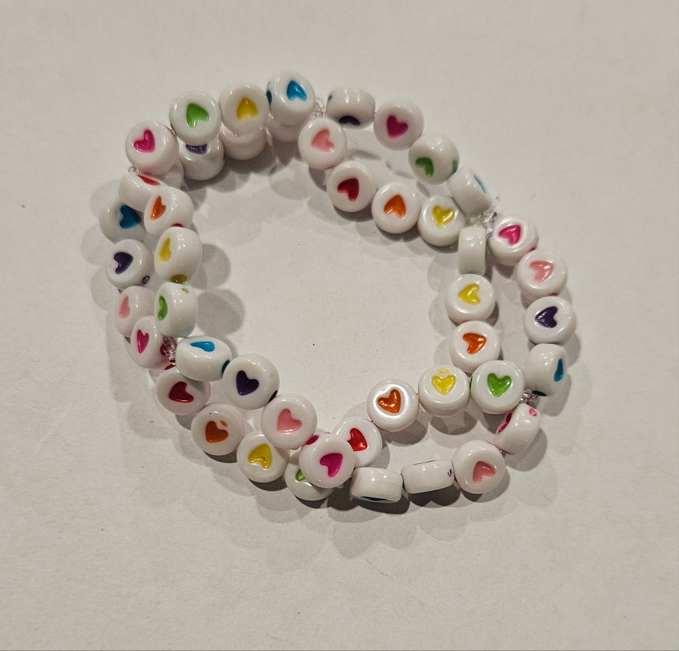 Heart Ring Bracelet - White