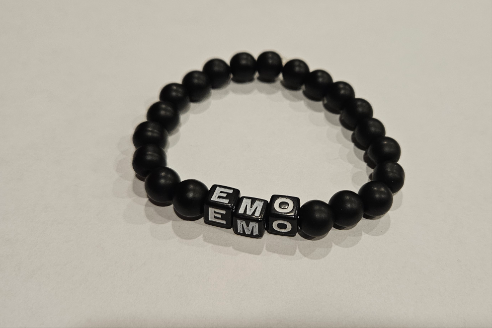 Bead Bracelet - Charcoal Black