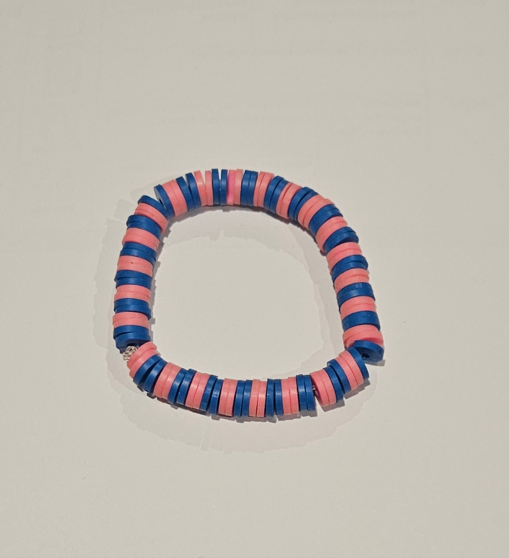 Clay Bead Bracelet - Pink & Blue
